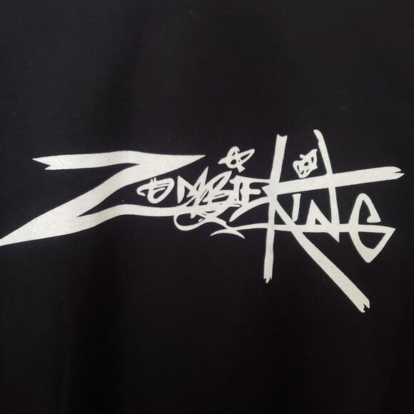 Zombie King Hoodie Sweatshirt Black Size 2XL - Picture 5 of 7